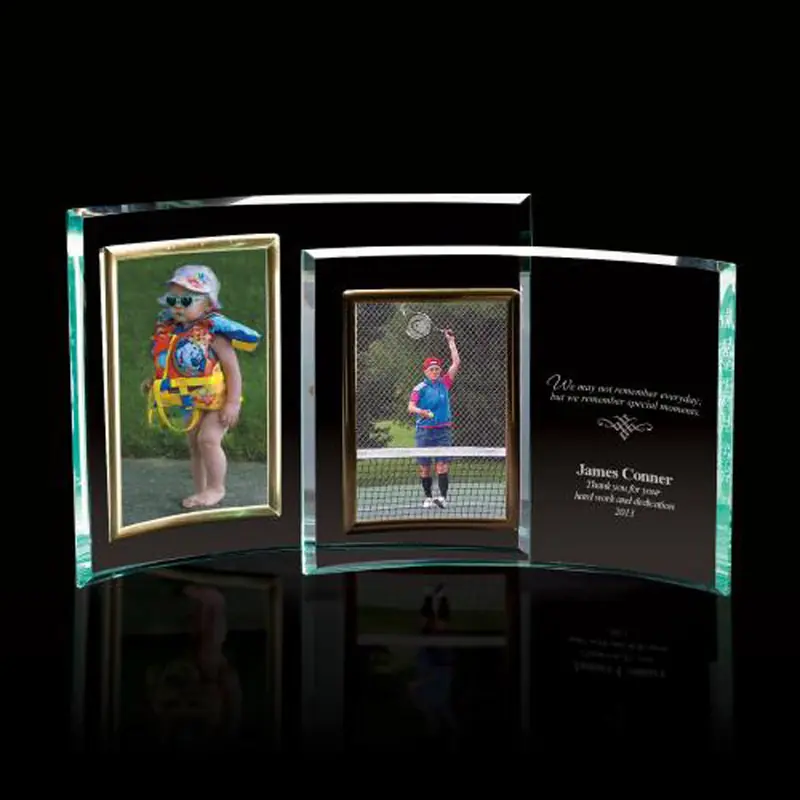 Curved glass picture frames