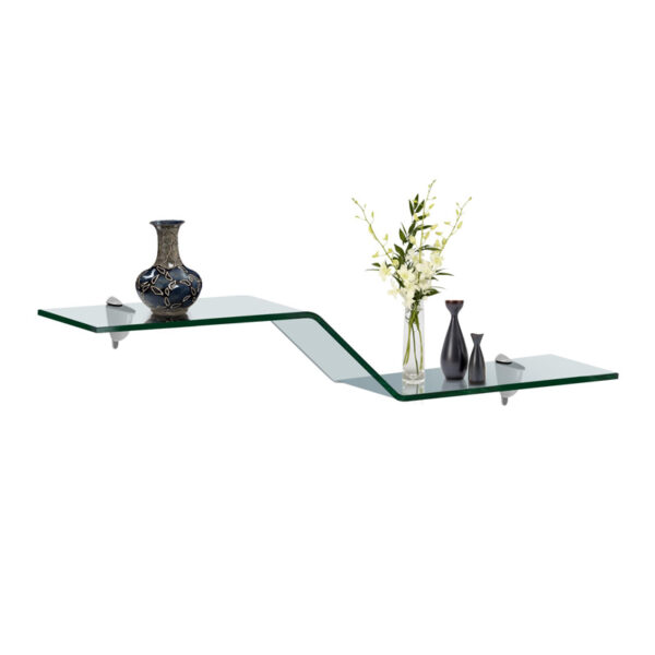 Curved glass shelf